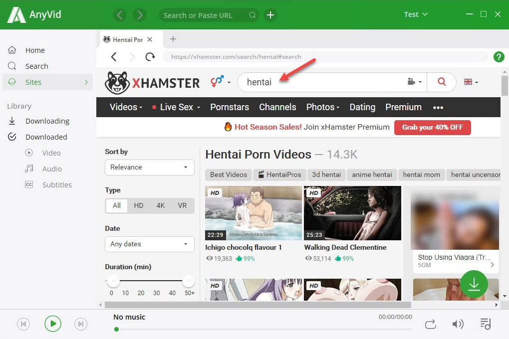 Search for hentai porn on xHamster