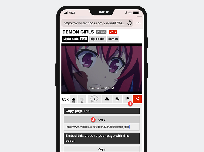 Copy the XVideos video link