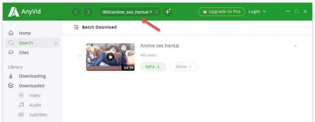 Search for hentai by URL