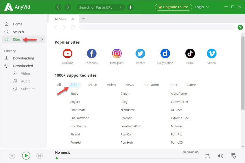 Visit supported sites