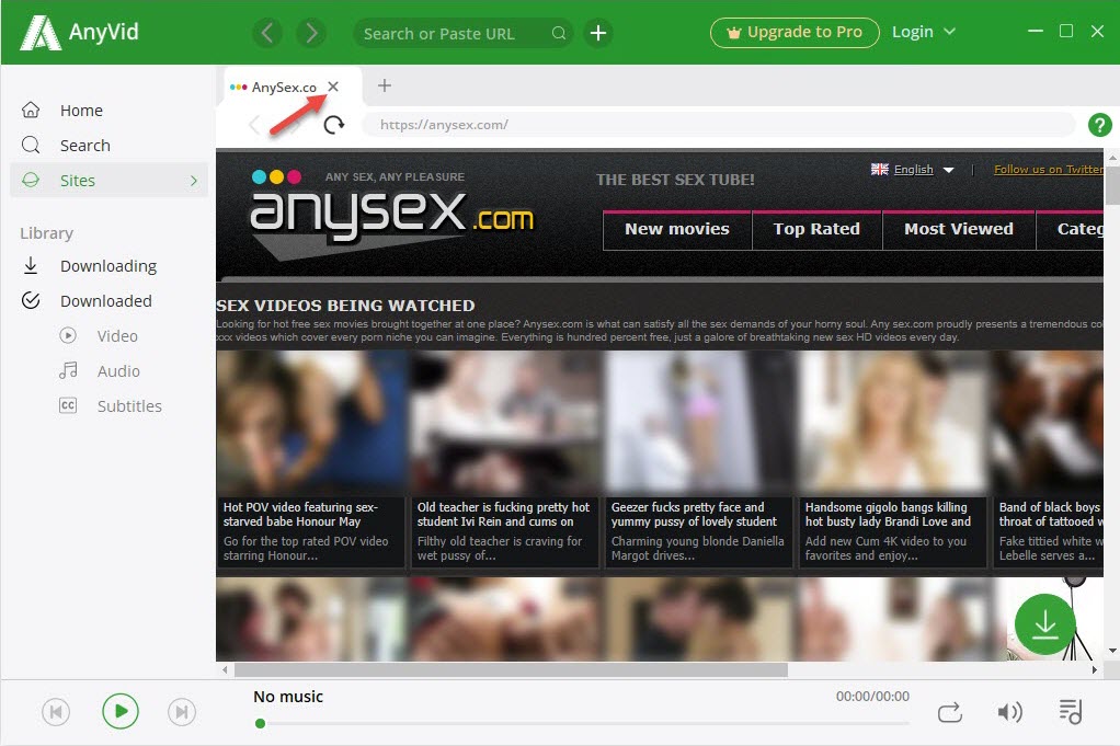 Visit anysex on the video downloader