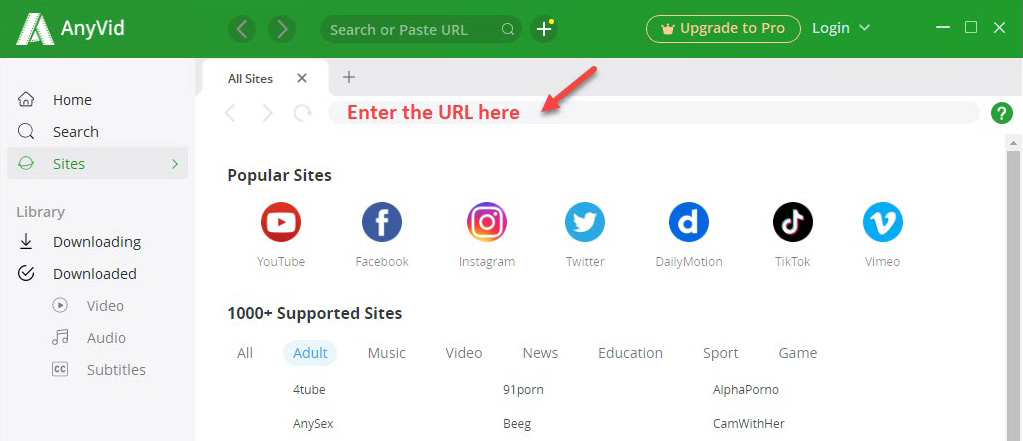Built-in web browser