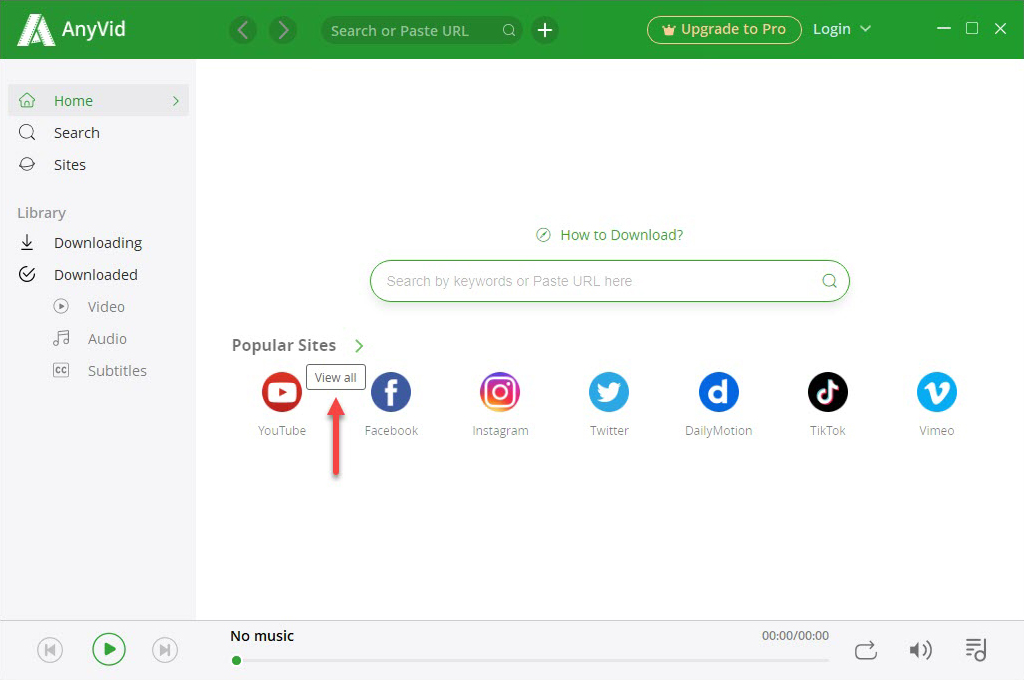 Check all supported sites