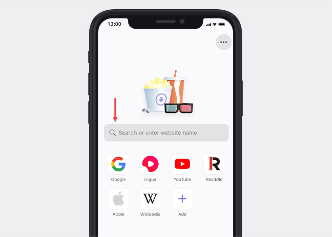 Enter URL to the search box of browser