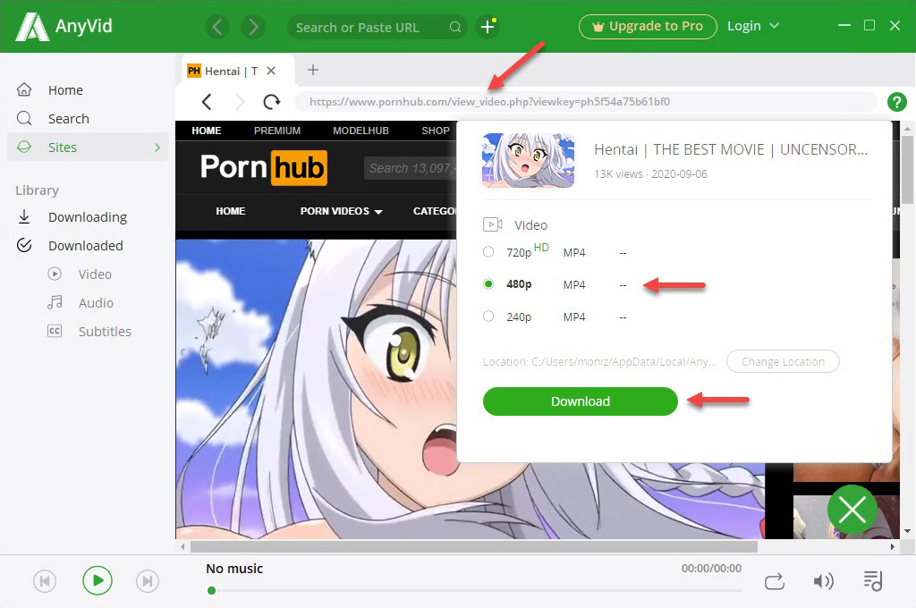 Download Pornhub with a click