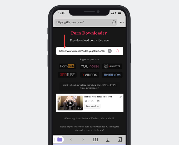 Paste URL to search on 6Buses
